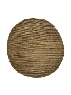 Wool Rug other shape  - 210 x 165 cm - dark beige