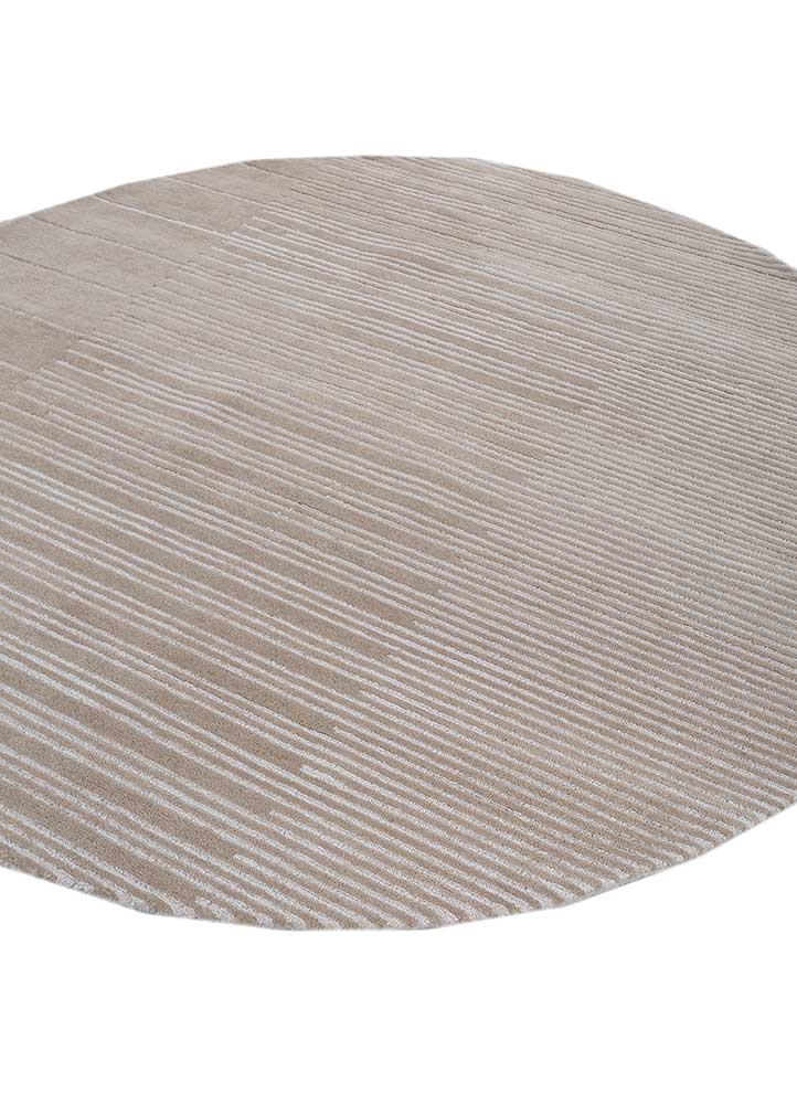 Wool Rug round  - 180 x 180 cm - beige
