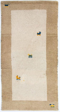 Gabbeh Rug - Indus - 140 x 70 cm - beige