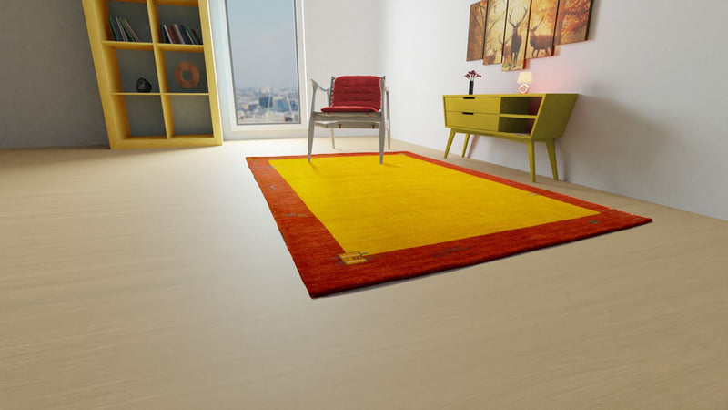 Indo Gabbeh Rug 250x300cm - Wool Rug - gold