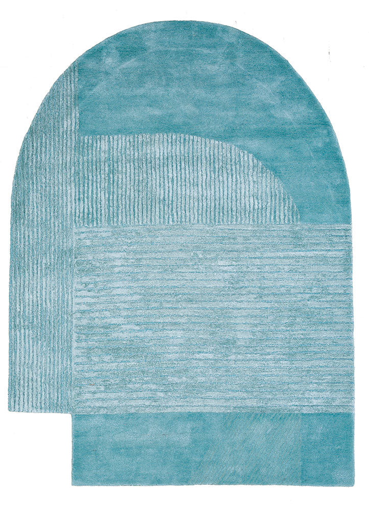 Designer Rug other shape  - 210 x 150 cm - turquoise