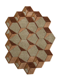 Wool Rug other shape  - 140 x 195 cm - mint green