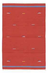 Kelim Rug - Trendy - 180 x 120 cm - red