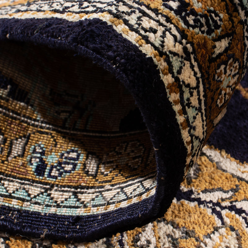 Silk Rug - Ghom Silk - Premium - 72 x 57 cm - dark blue