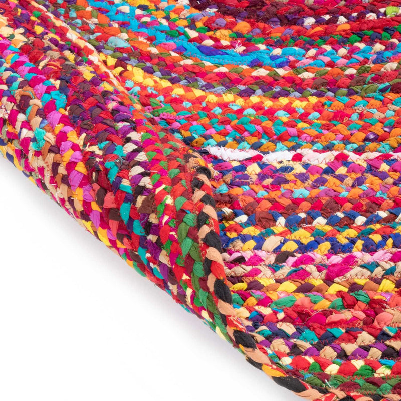 Jute Carpet Rug Indigo Stripy