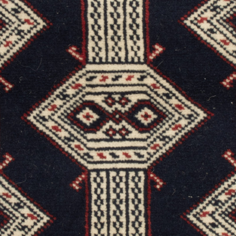 Turkaman Rug - 87 x 64 cm - dark blue