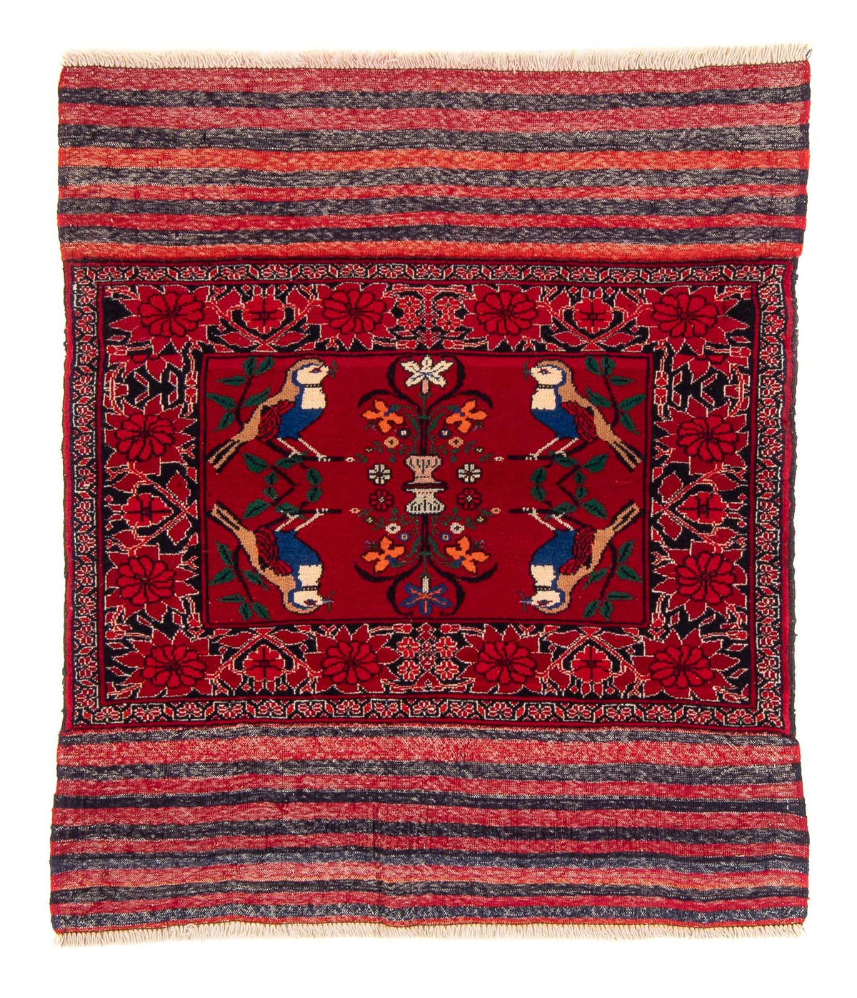 Belutsch Rug square  - 104 x 91 cm - red