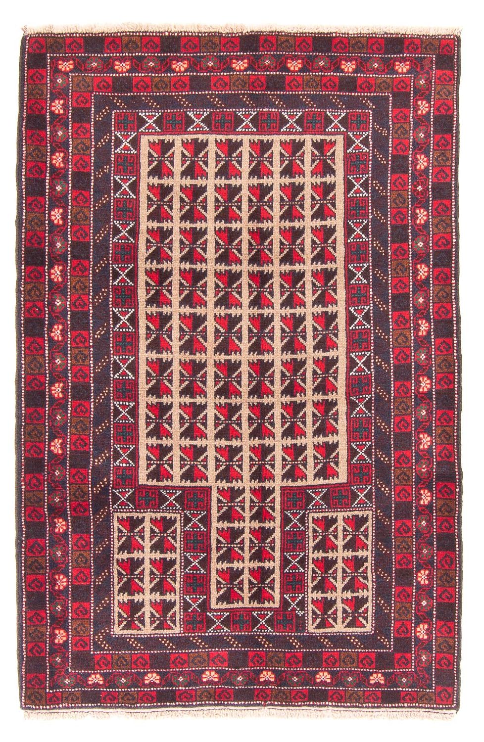 Belutsch Rug - Prayer Rug - 140 x 93 cm - beige