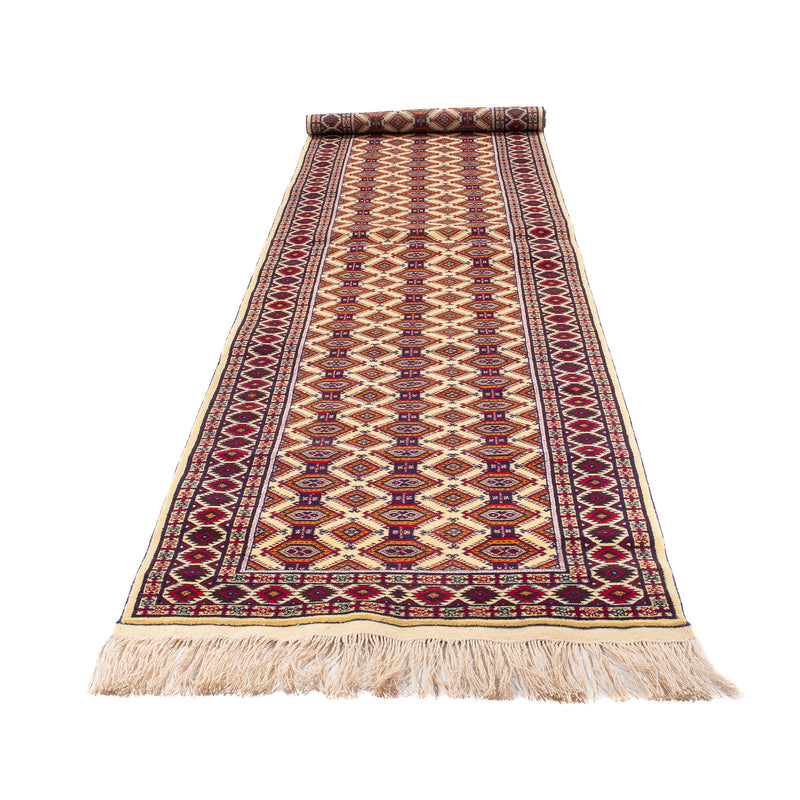 Runner Afghan Rug - 390 x 90 cm - beige