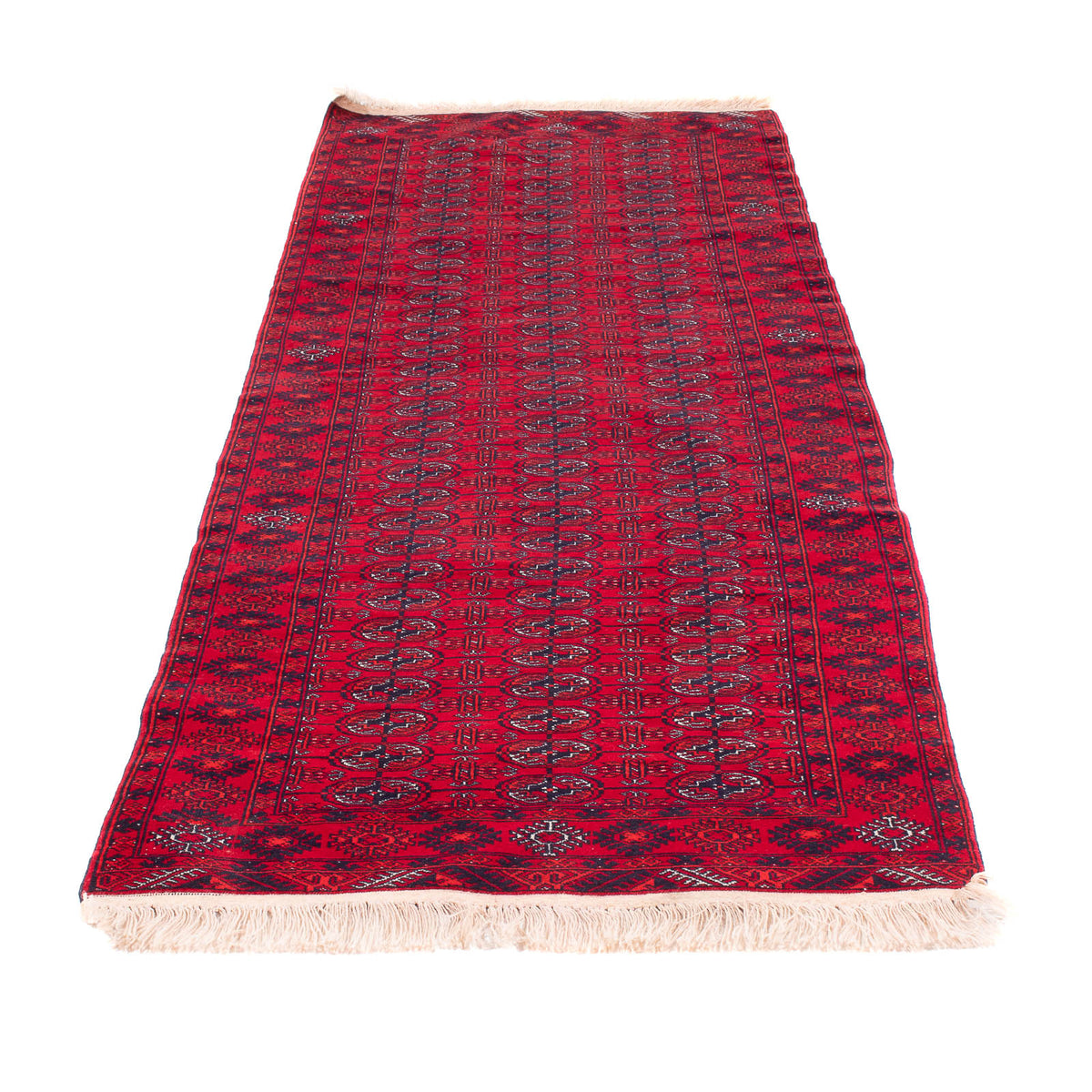Runner Afghan Rug - 258 x 85 cm - red