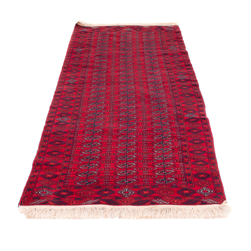 Runner Afghan Rug - 258 x 85 cm - red