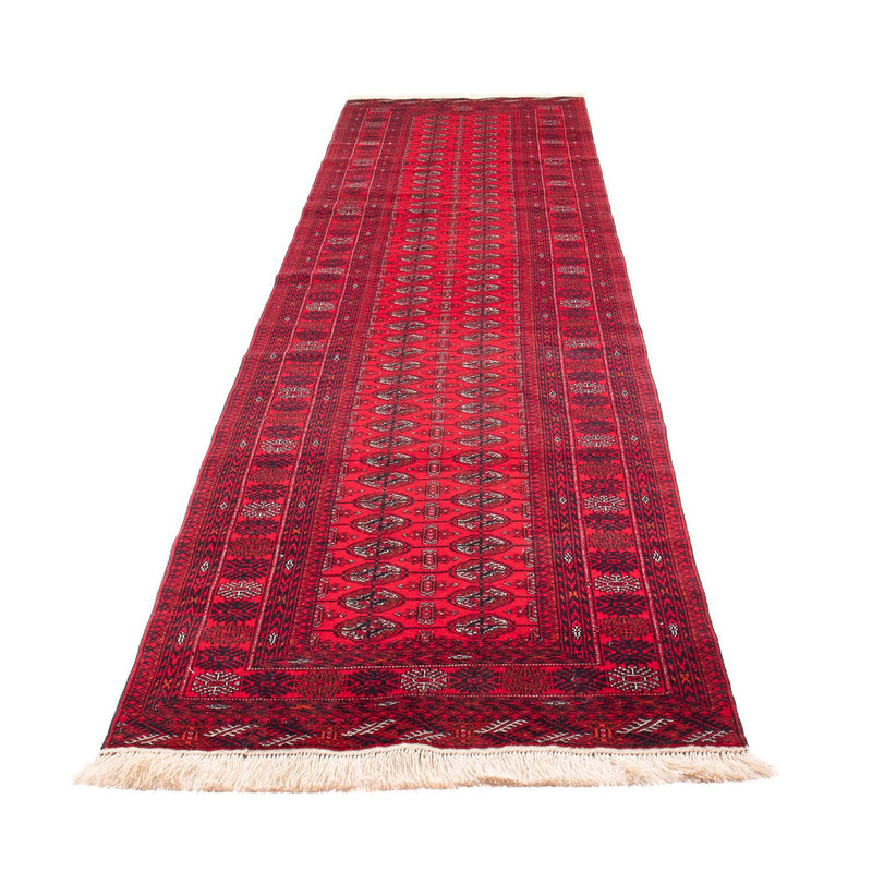 Runner Afghan Rug - Bukhara - 380 x 90 cm - red