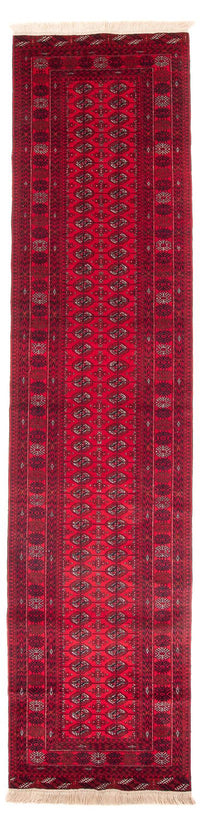 Runner Afghan Rug - Bukhara - 377 x 90 cm - red