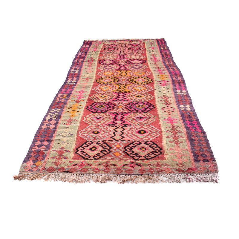 Runner Kelim Rug - Old - 374 x 129 cm - multicolored