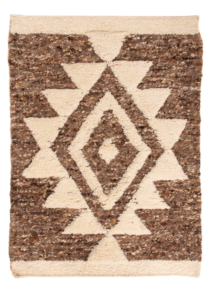 Wool Rug - 90 x 60 cm - dark beige