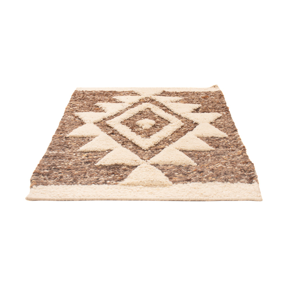 Wool Rug - 90 x 60 cm - dark beige