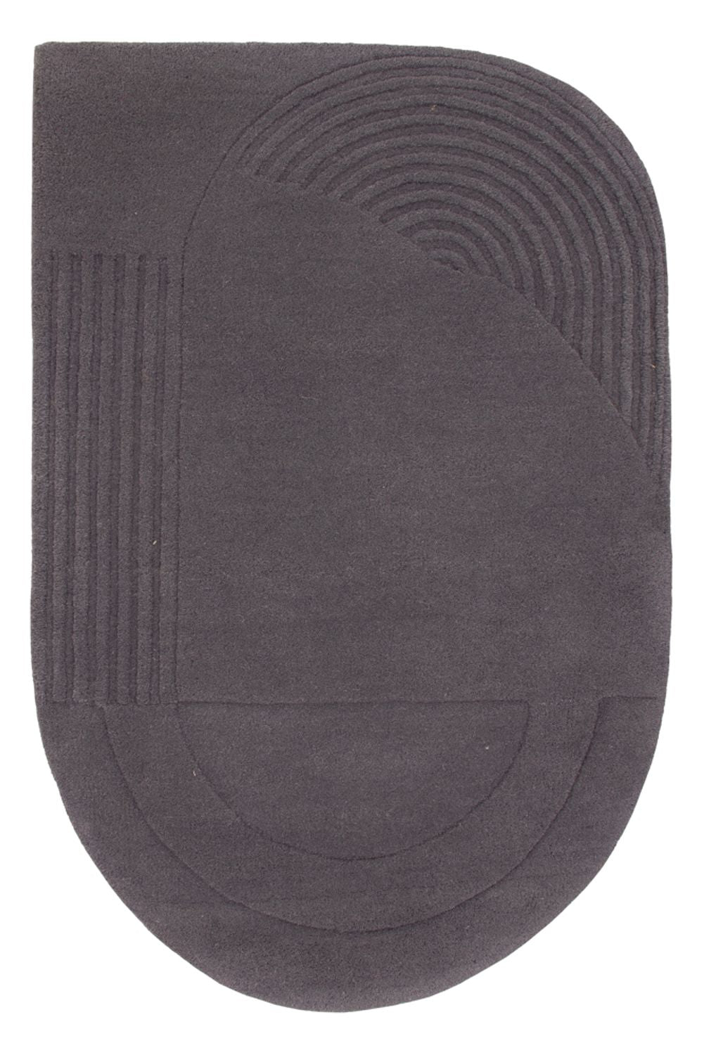 Wool Rug other shape  - 90 x 60 cm - grey