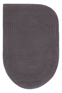 Wool Rug other shape  - 90 x 60 cm - grey