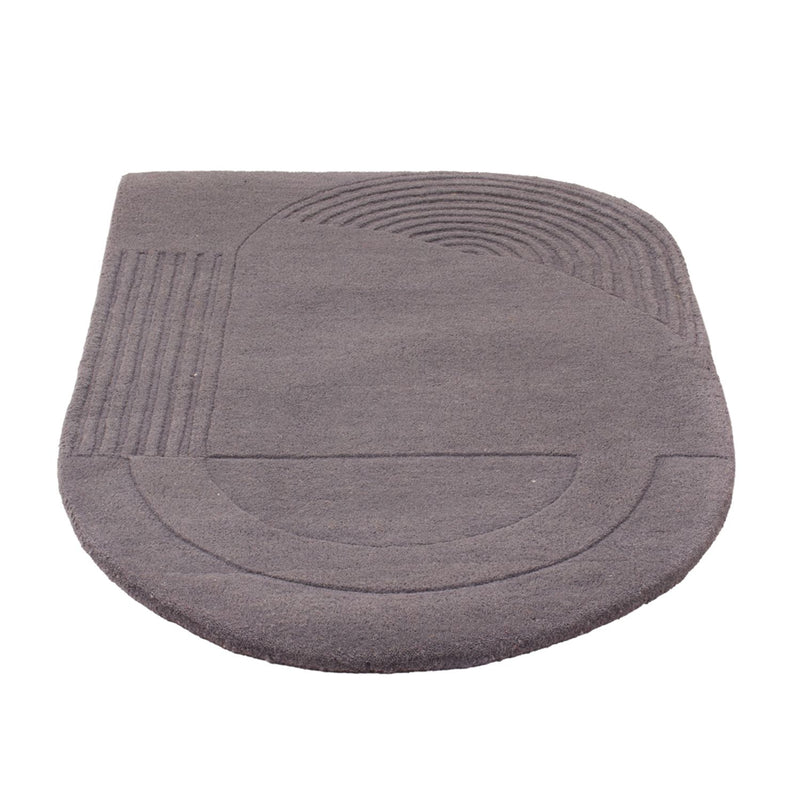 Wool Rug other shape  - 90 x 60 cm - grey