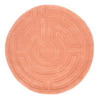 Wool Rug round  - 80 x 80 cm - salmon