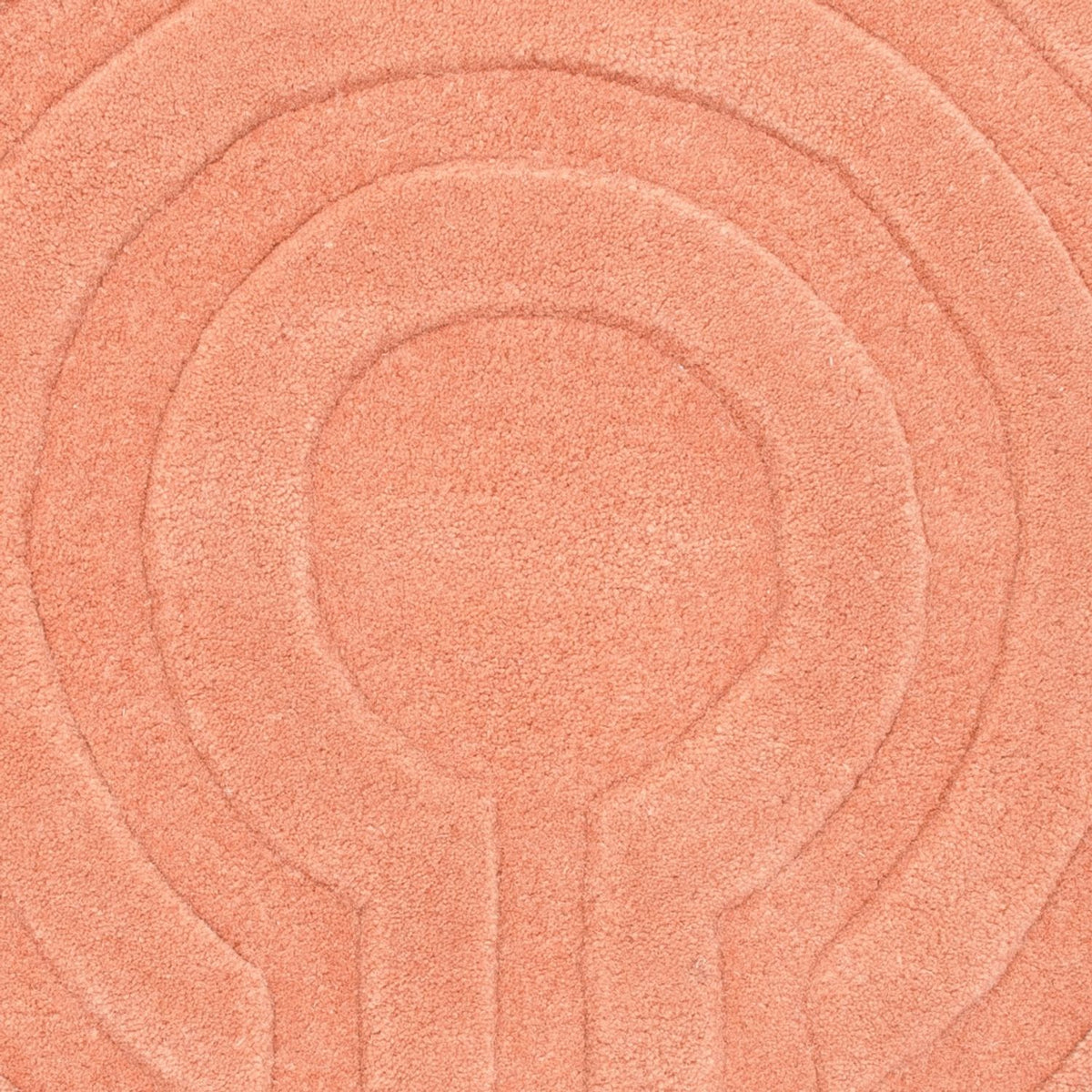 Wool Rug round  - 80 x 80 cm - salmon