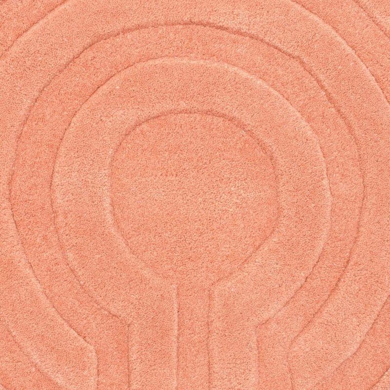 Wool Rug round  - 80 x 80 cm - salmon
