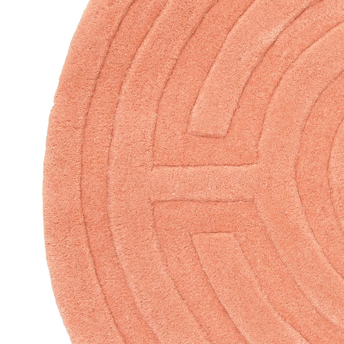 Wool Rug round  - 80 x 80 cm - salmon