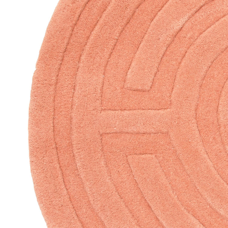 Wool Rug round  - 80 x 80 cm - salmon