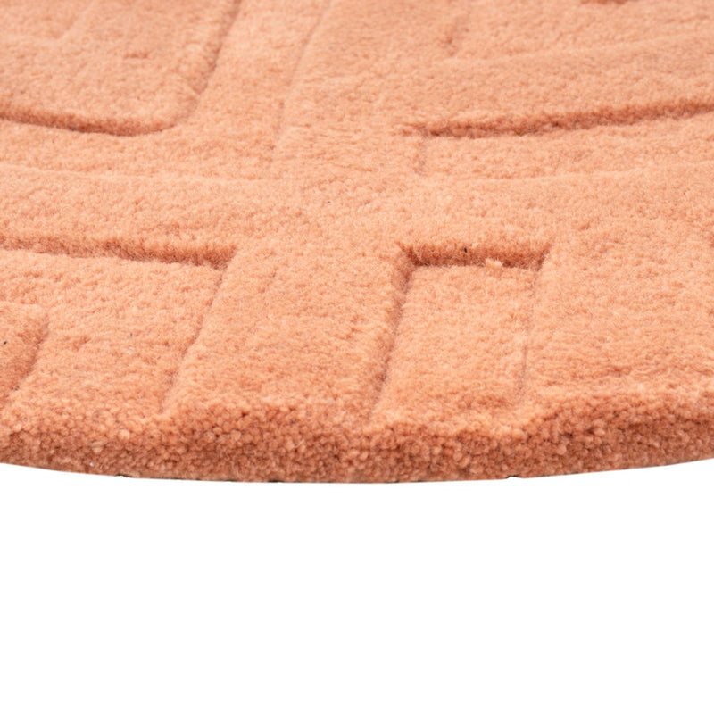 Wool Rug round  - 80 x 80 cm - salmon