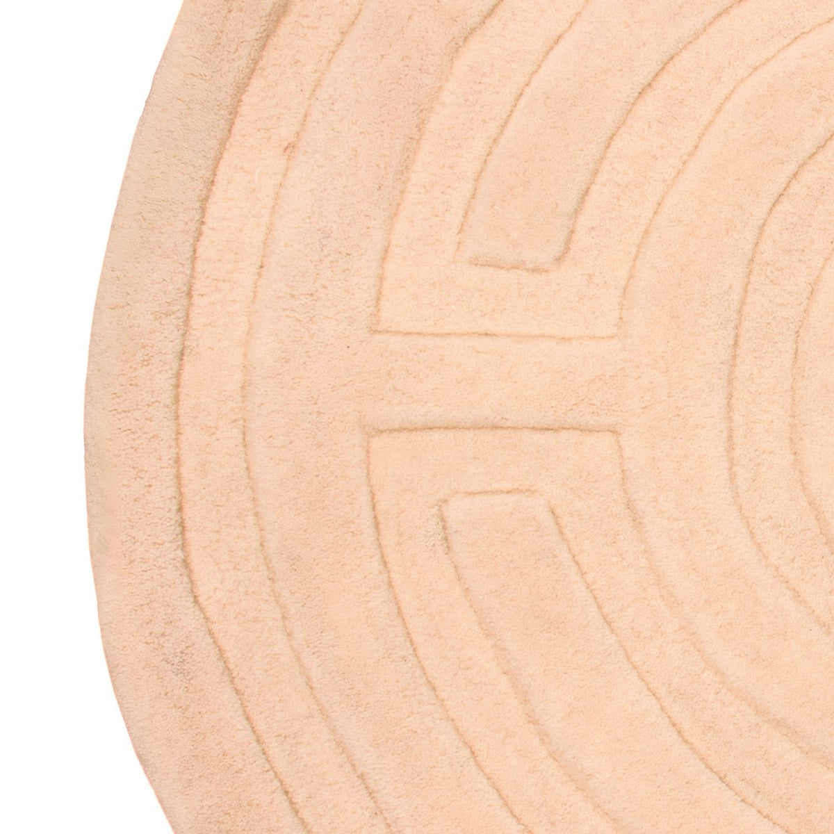 Wool Rug round  - 80 x 80 cm - beige