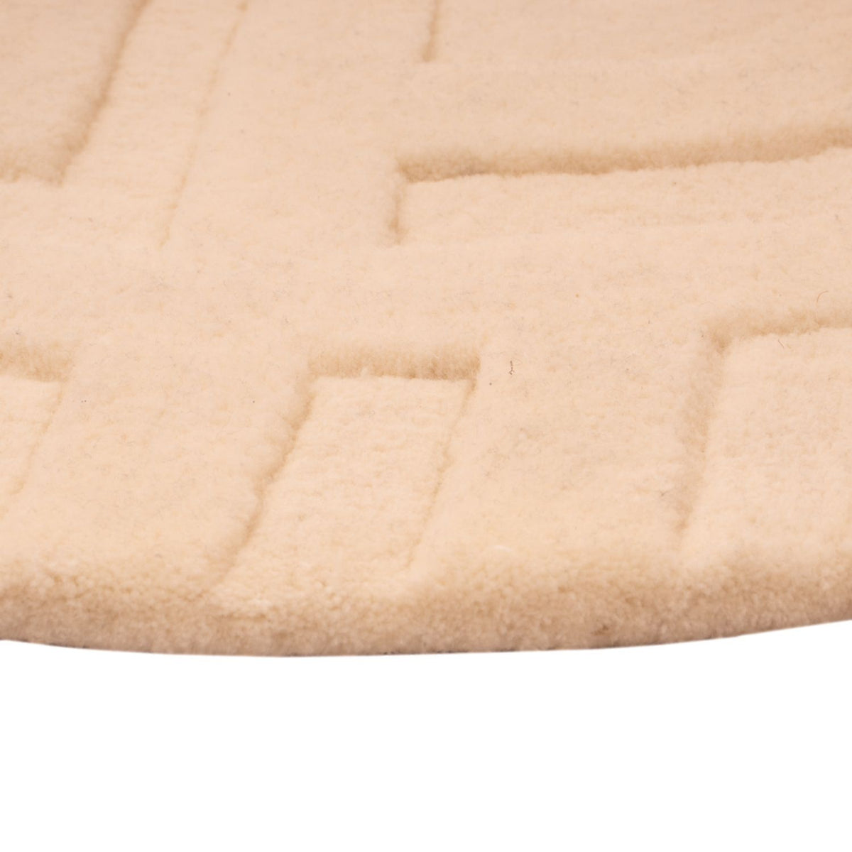 Wool Rug round  - 80 x 80 cm - beige