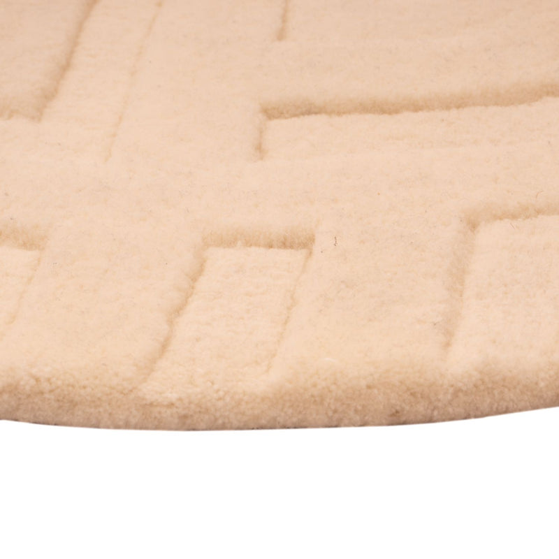 Wool Rug round  - 80 x 80 cm - beige