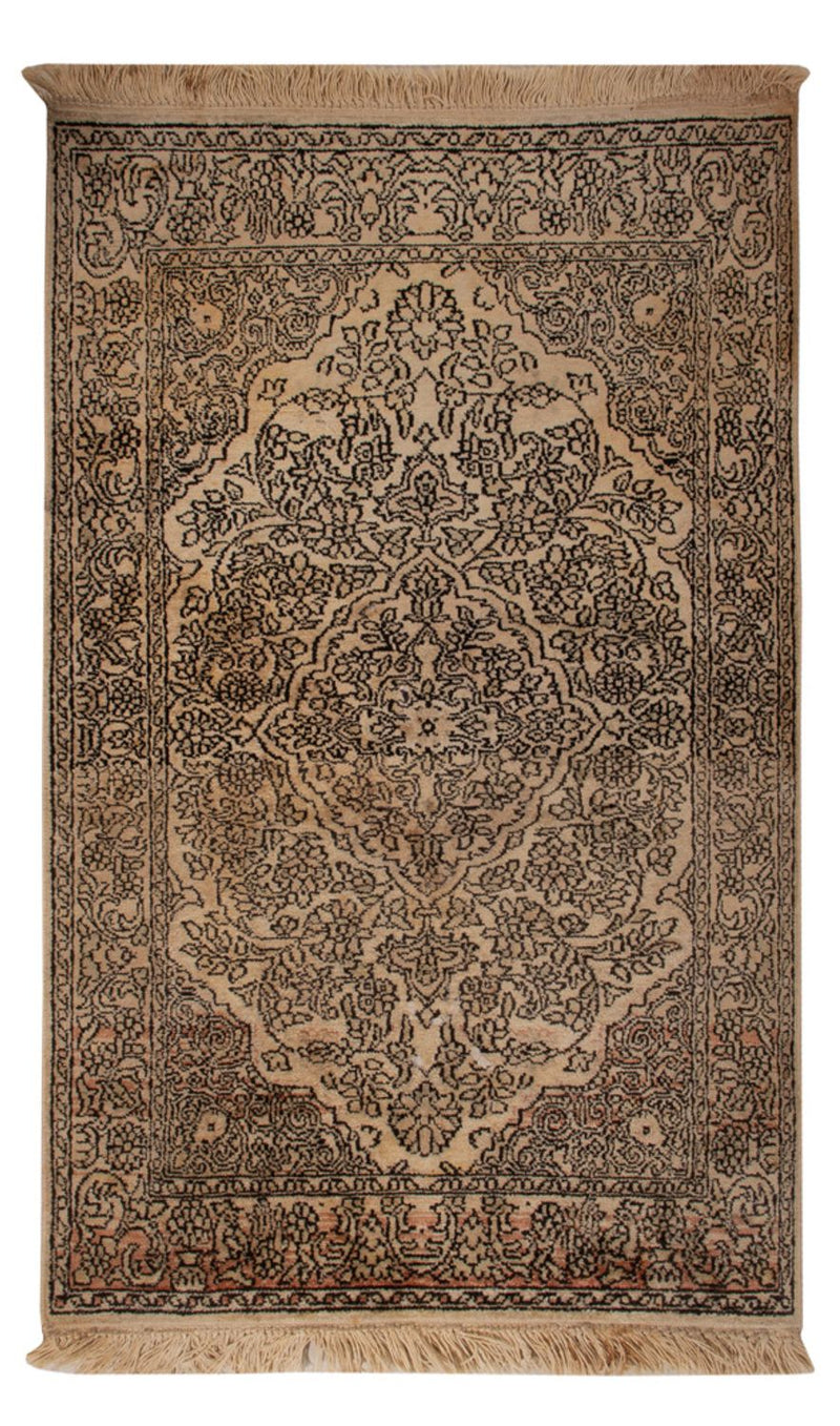 Silk Rug - Kashmir Silk - 103 x 60 cm - beige