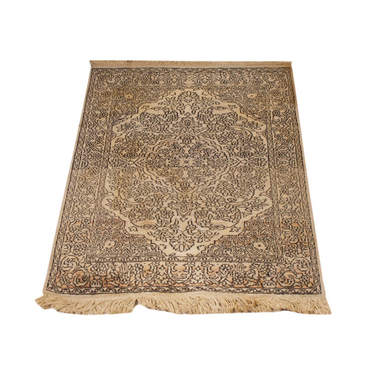 Silk Rug - Kashmir Silk - 103 x 60 cm - beige