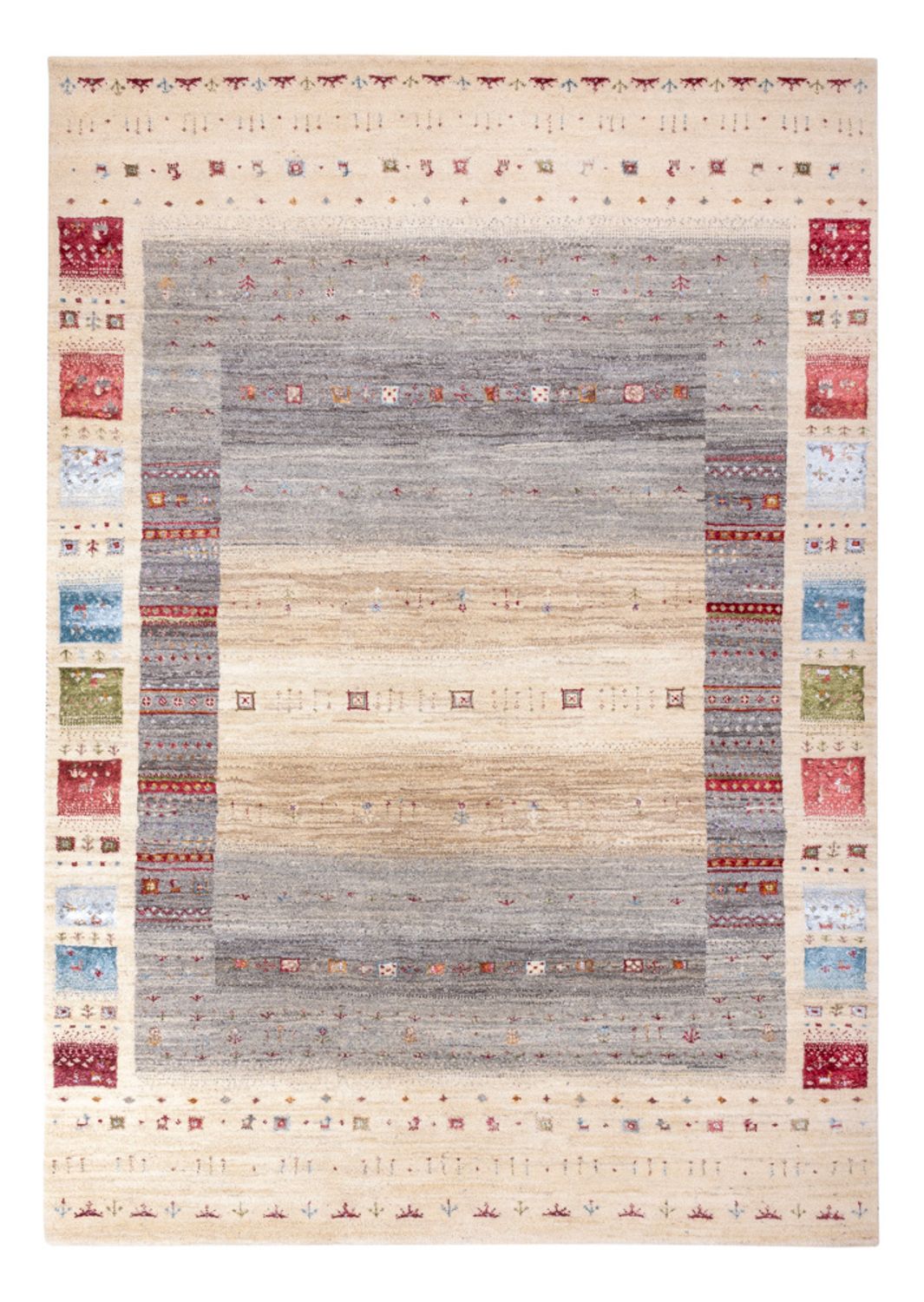 Gabbeh Rug - Loribaft Indus - 242 x 167 cm - natural