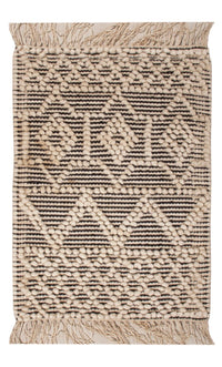 Wool Rug - 58 x 46 cm - black and white