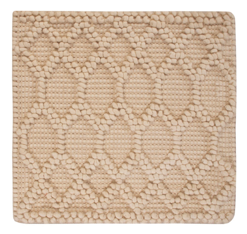 Wool Rug square  - 48 x 42 cm - beige
