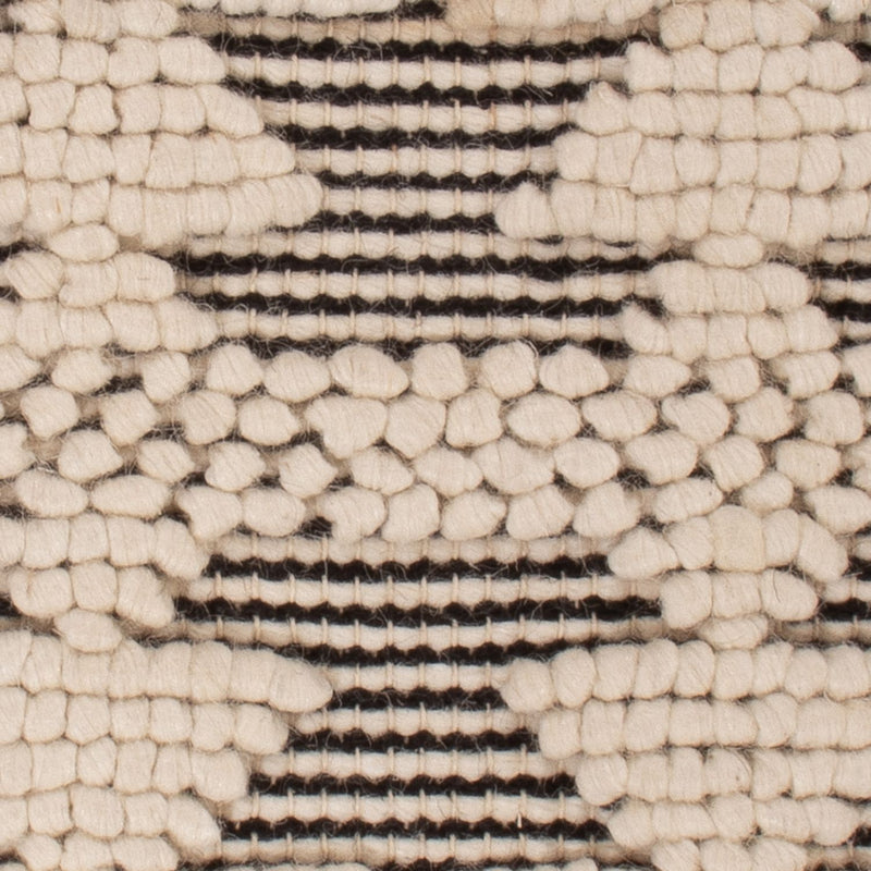 Wool Rug square  - 49 x 46 cm - black and white