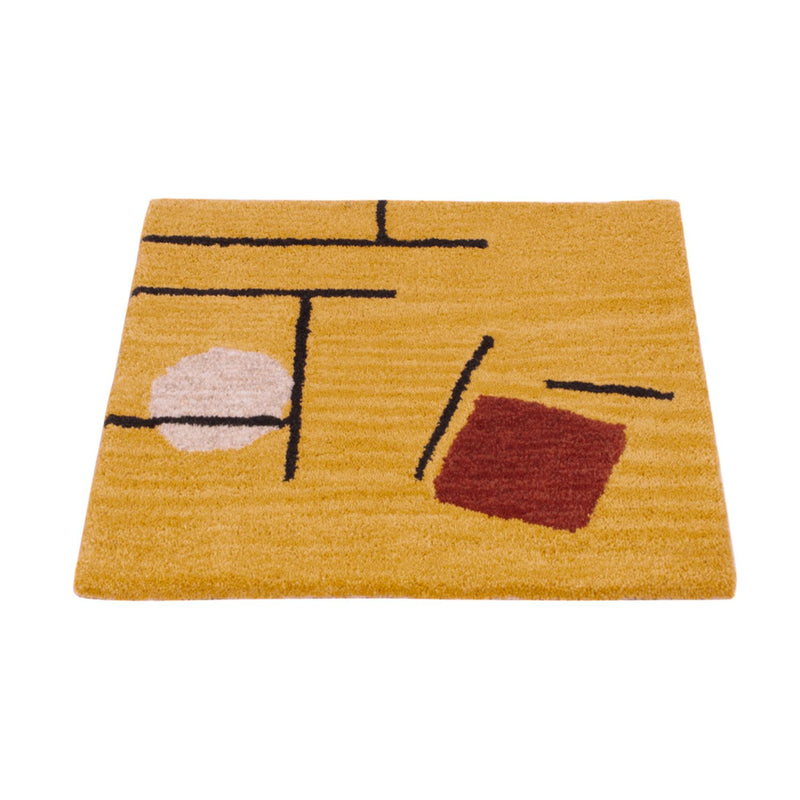 Wool Rug square  - 47 x 47 cm - gold