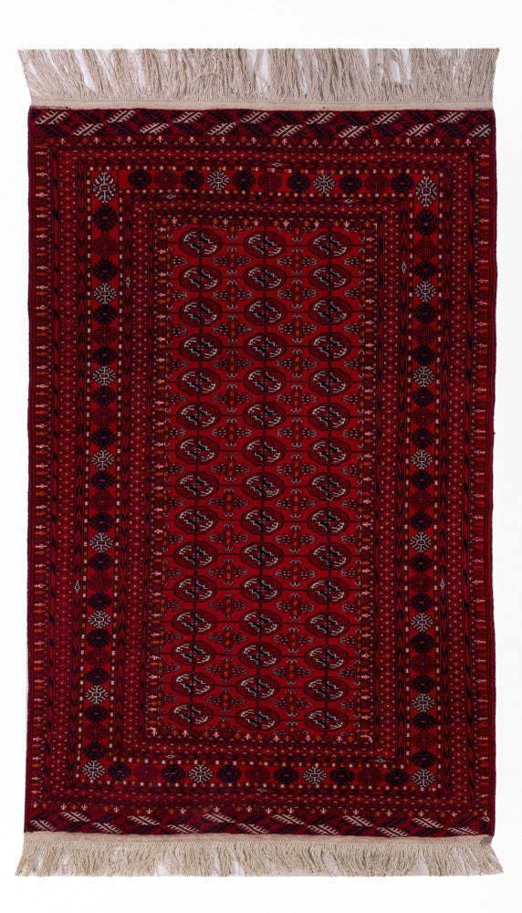 Afghan Rug - Bukhara - 209 x 132 cm - dark red