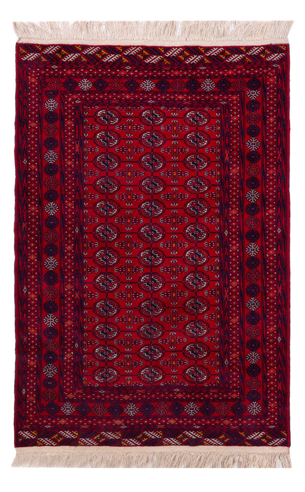 Afghan Rug - Bukhara - 196 x 133 cm - dark red