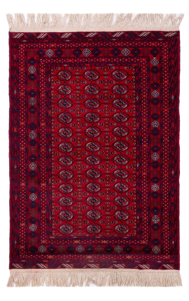 Afghan Rug - Bukhara - 189 x 133 cm - dark red