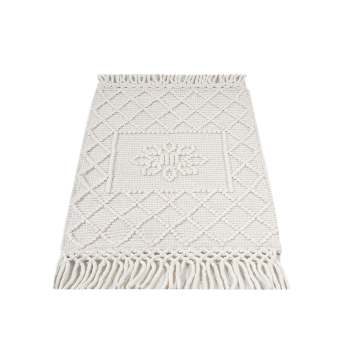 Wool Rug - 93 x 60 cm - light grey