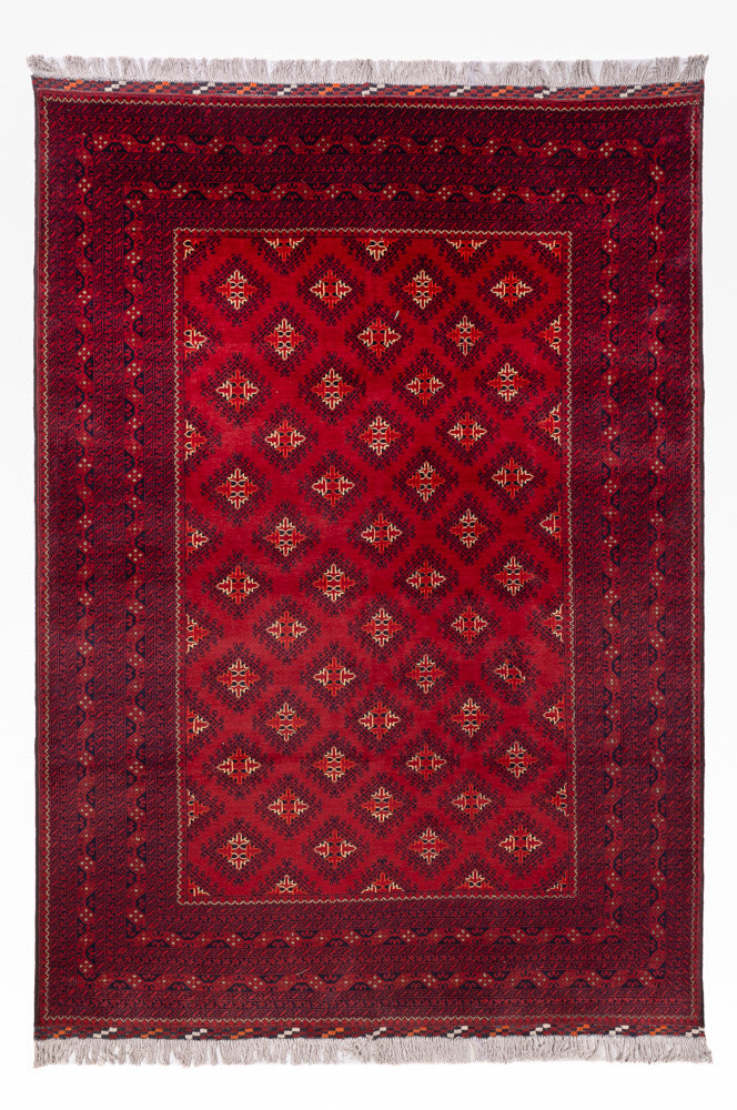 Afghan Rug - Bukhara - 288 x 192 cm - red