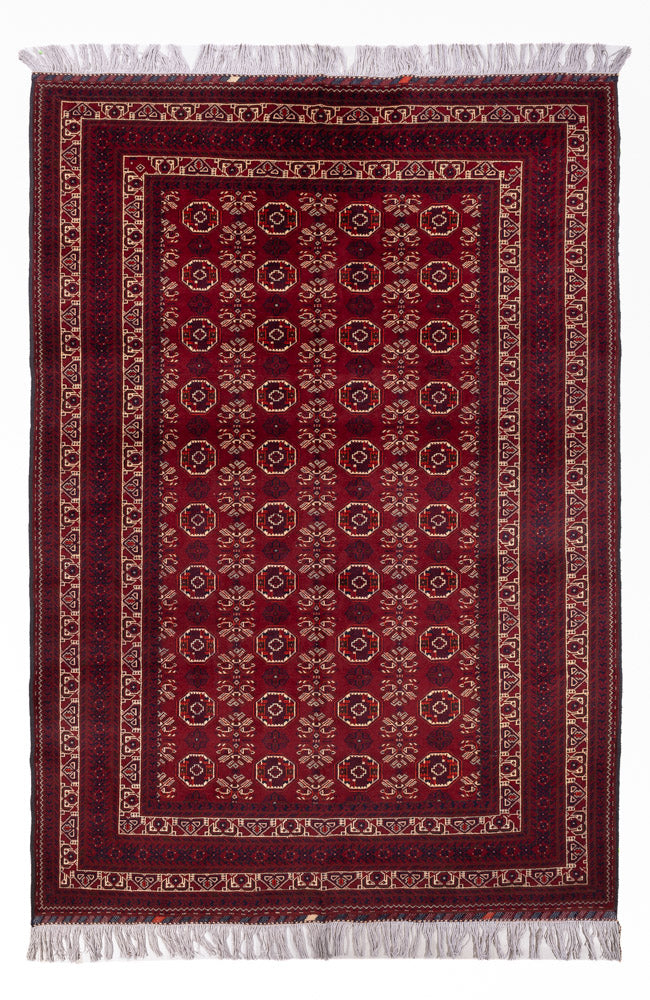 Afghan Rug - Bukhara - 280 x 188 cm - dark red