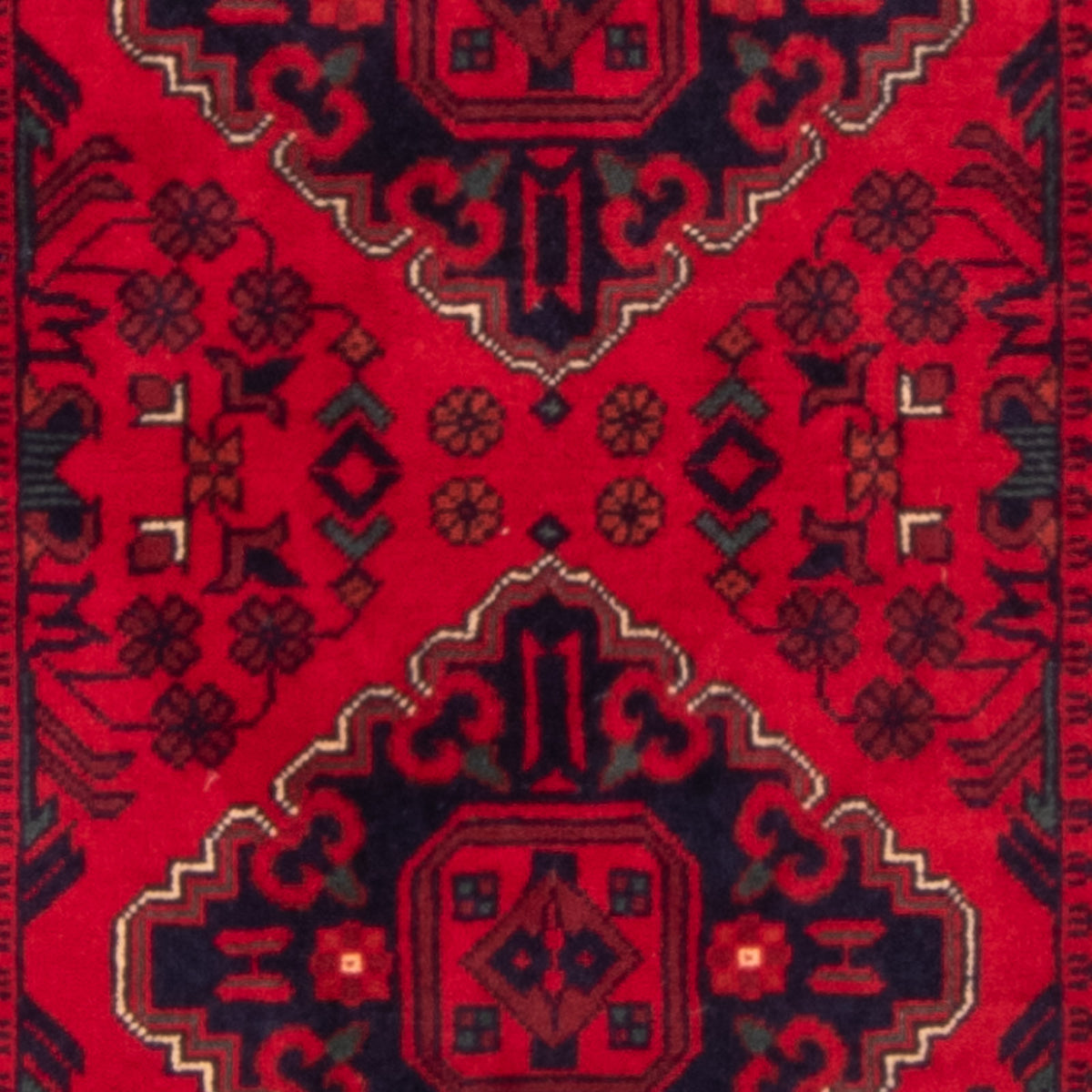 Runner Afghan Rug - 292 x 90 cm - red