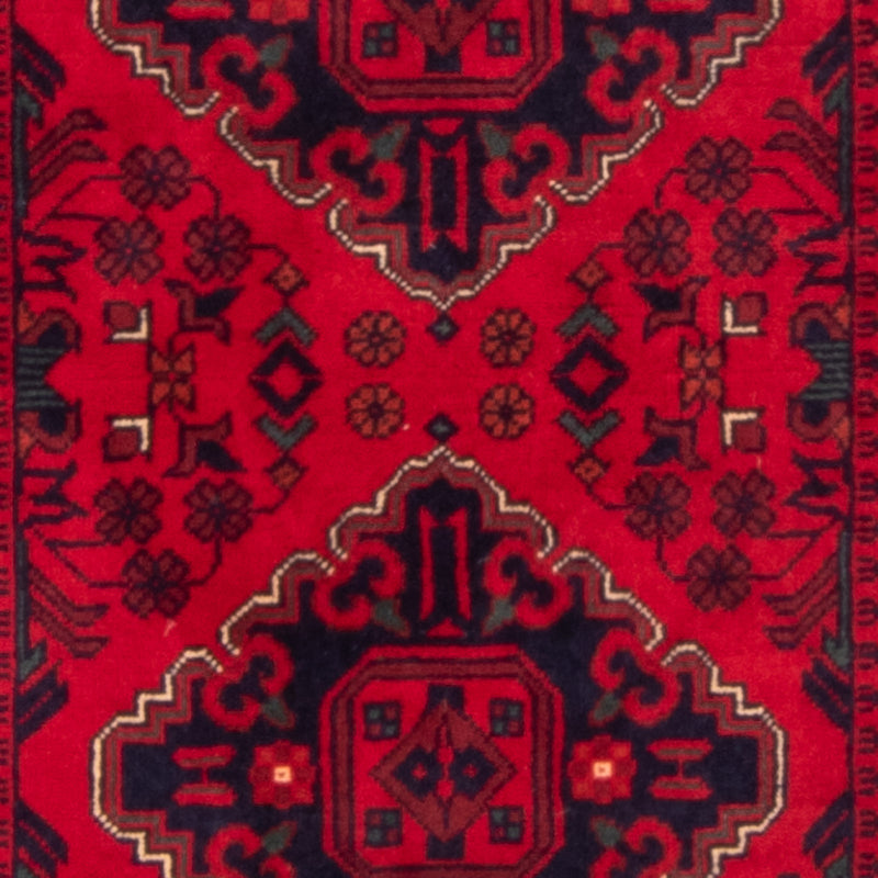 Runner Afghan Rug - 292 x 90 cm - red