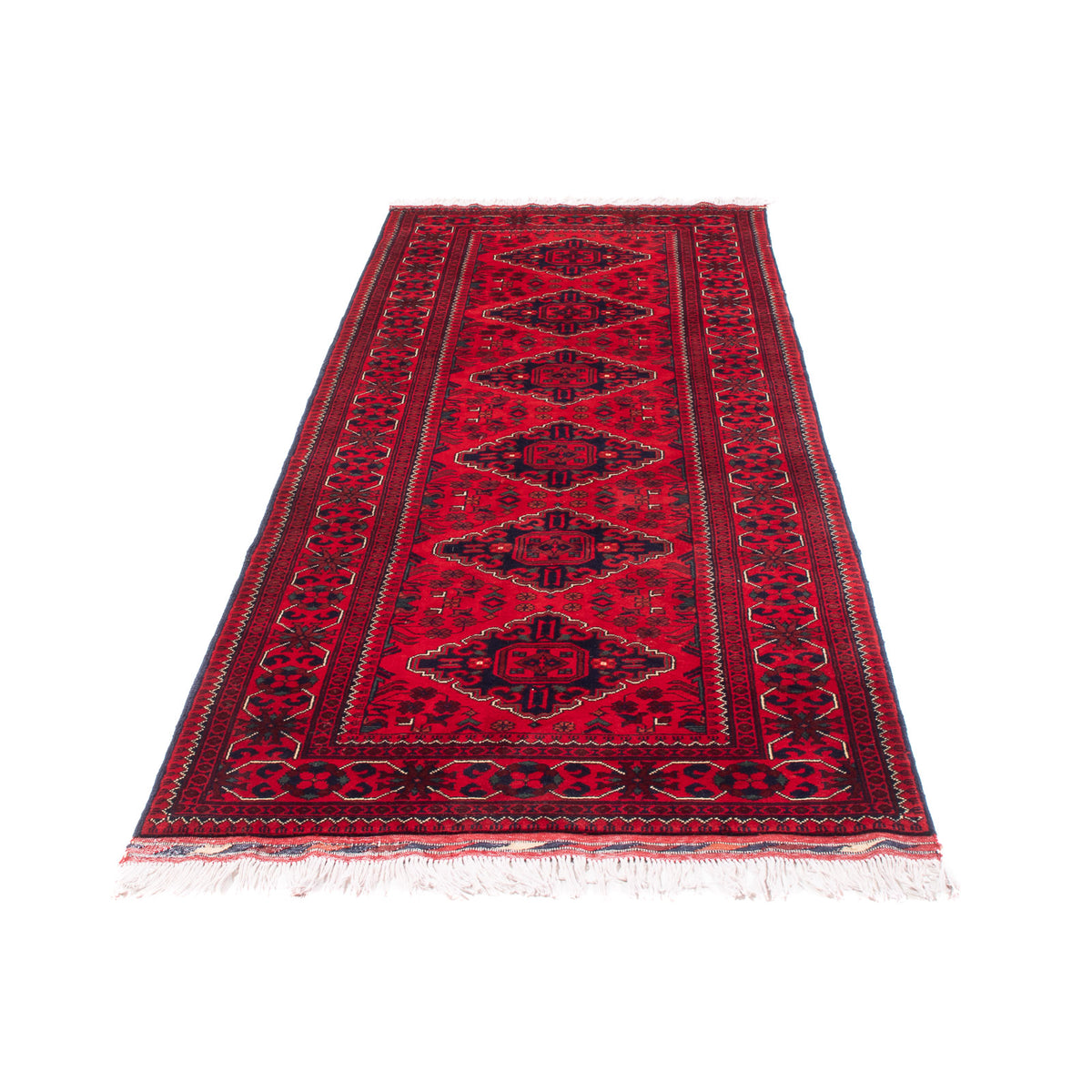 Runner Afghan Rug - 292 x 90 cm - red