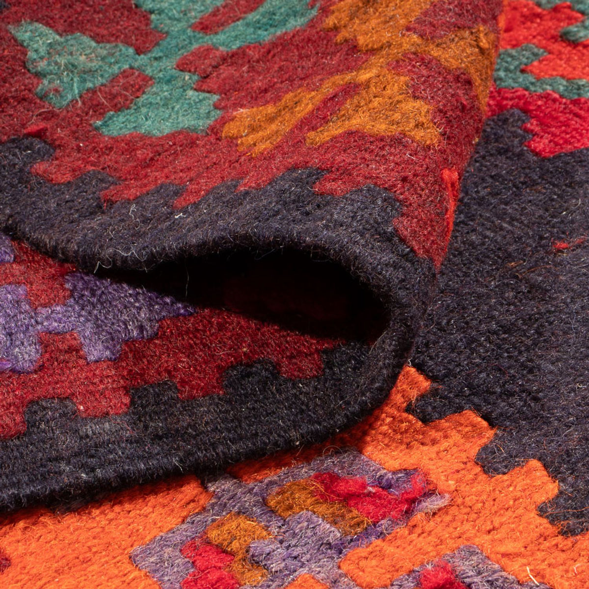 Runner Kelim Rug - Old - 385 x 145 cm - multicolored