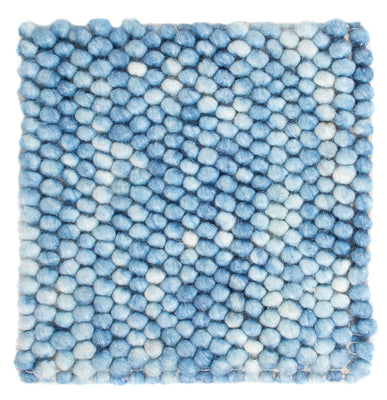 Wool Rug square  - 25 x 25 cm - light blue